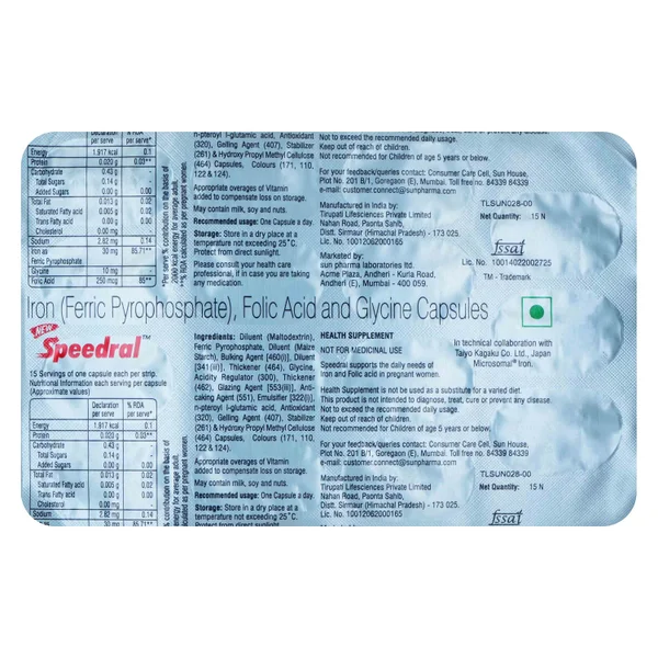 Speedral New Capsule 15's, Pack of 15 LOTIONS