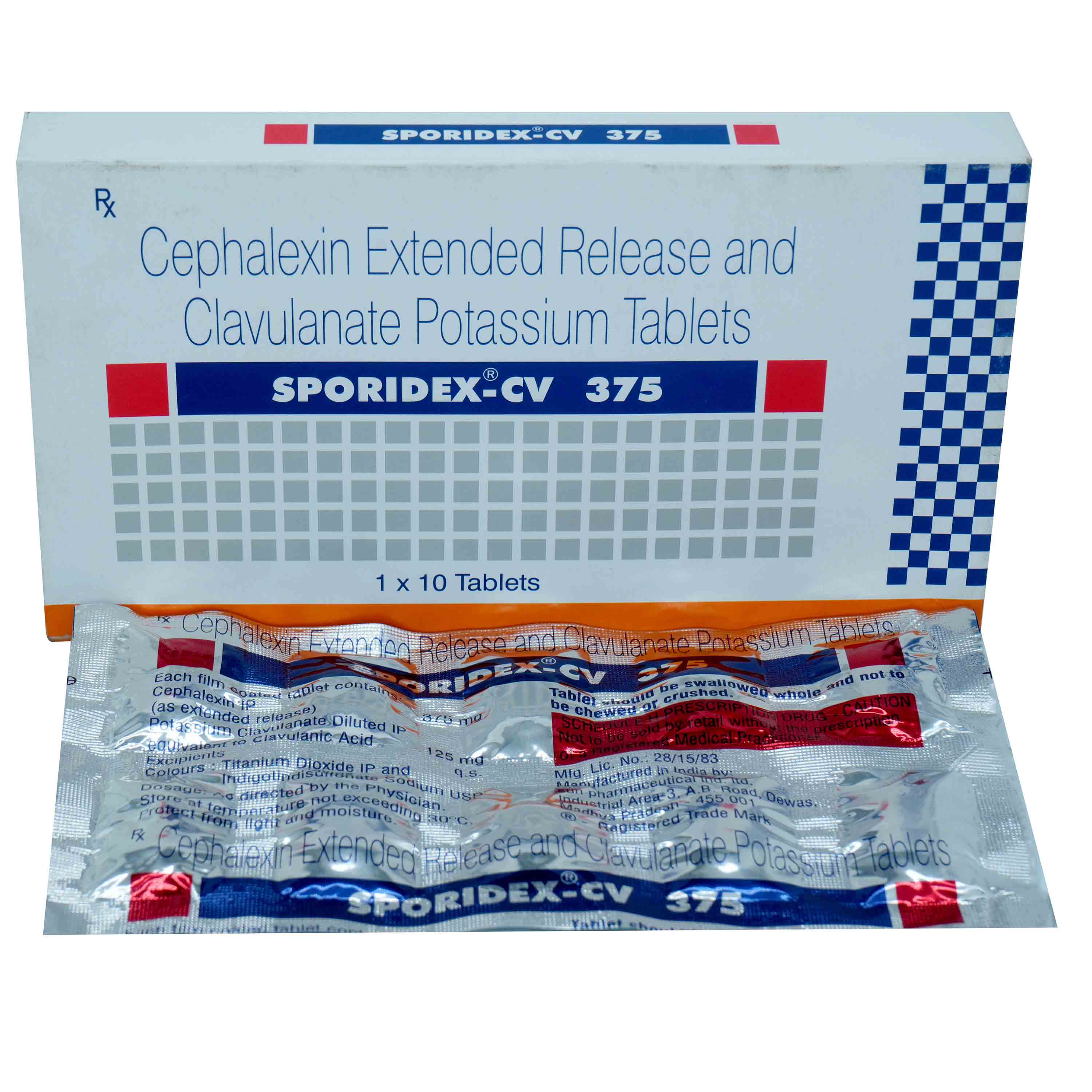 Sporidex-CV 375 Tablet 10's, Pack of 10 TABLETS Sporidex-CV 375 Tablet 10's, Pack of 10 TABLETS