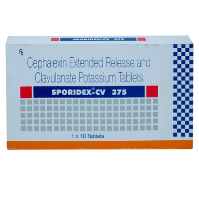 Sporidex-CV 375 Tablet 10's, Pack of 10 TABLETS