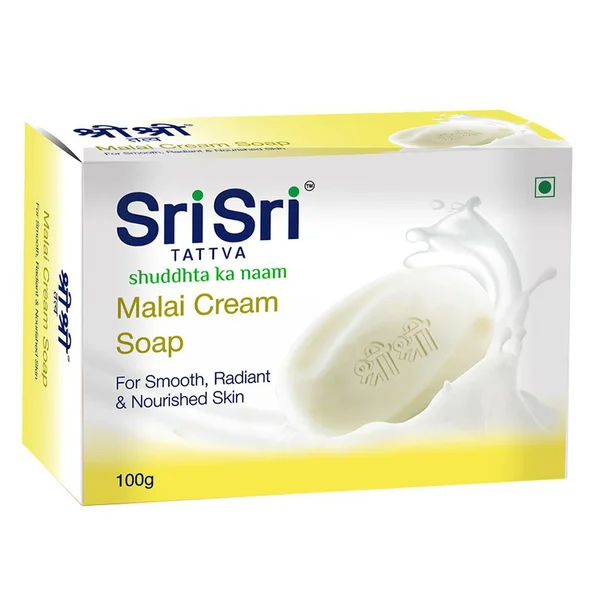 Sri Sri Tattva Malai Cream Soap 100 gm | For Smooth, Radiant &amp; Nourished Skin, Pack of 1
