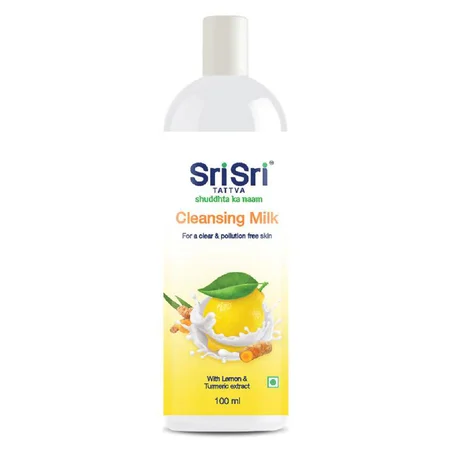 Sri Sri Tattva Cleansing Milk 100 ml | With Lemon & Turmeric Extracts | Gentle Cleansing & Detoxifying | For Clear & Pollution Free Skin