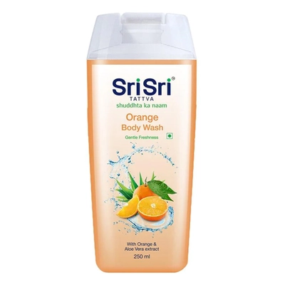 Sri Sri Tattva Orange Body Wash 250 ml | With Orange &amp; Aloe Vera Extracts | Gentle Freshness | Effective Cleansing | Controls Sweat Odor, Pack of 1