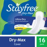 Stayfree Dry-Max Ultra-Dry Pads With Wings, 16 Count, Pack of 1
