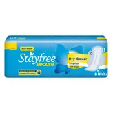 Stayfree Secure Dry Cover Pads with Wings Regular, 6 Count, Pack of 1