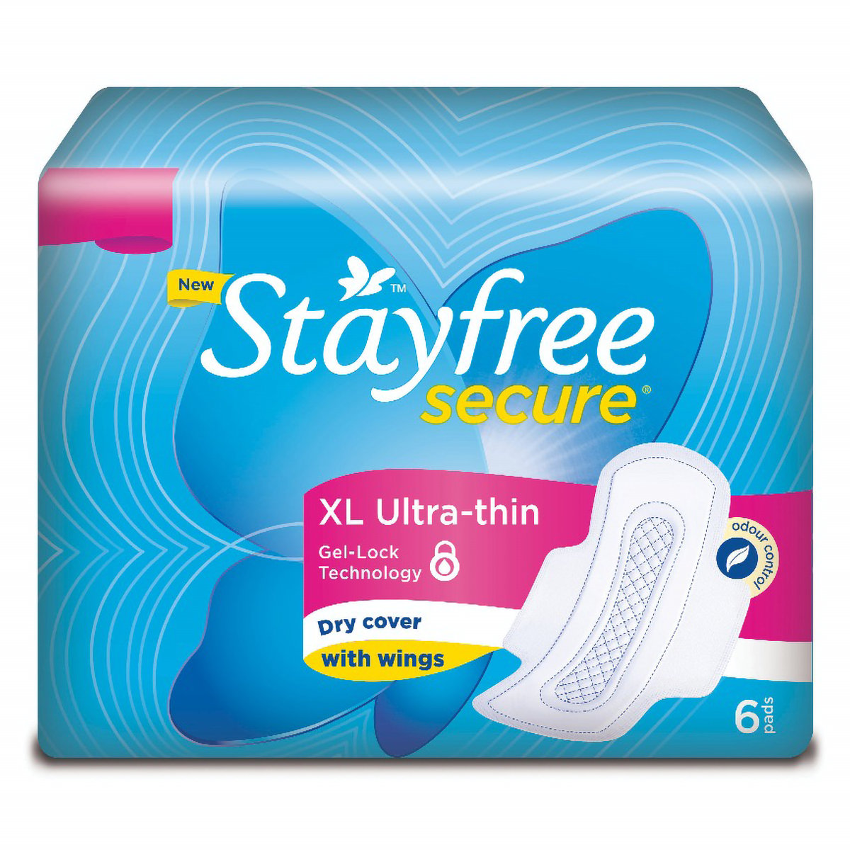 Stayfree Secure Ultra-Thin Dry Cover Pads With Wings XL, 6 Count, Pack of 1 Stayfree Secure Ultra-Thin Dry Cover Pads With Wings XL, 6 Count, Pack of 1