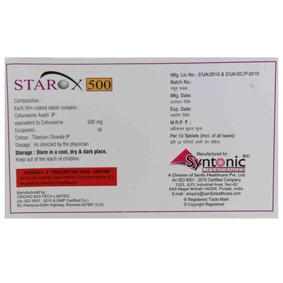 Starox 500 Tablet 10's, Pack of 10 TABLETS