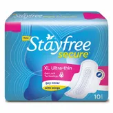 Stayfree Secure Ultra-Thin Pads with wings XL, 10 Count, Pack of 1