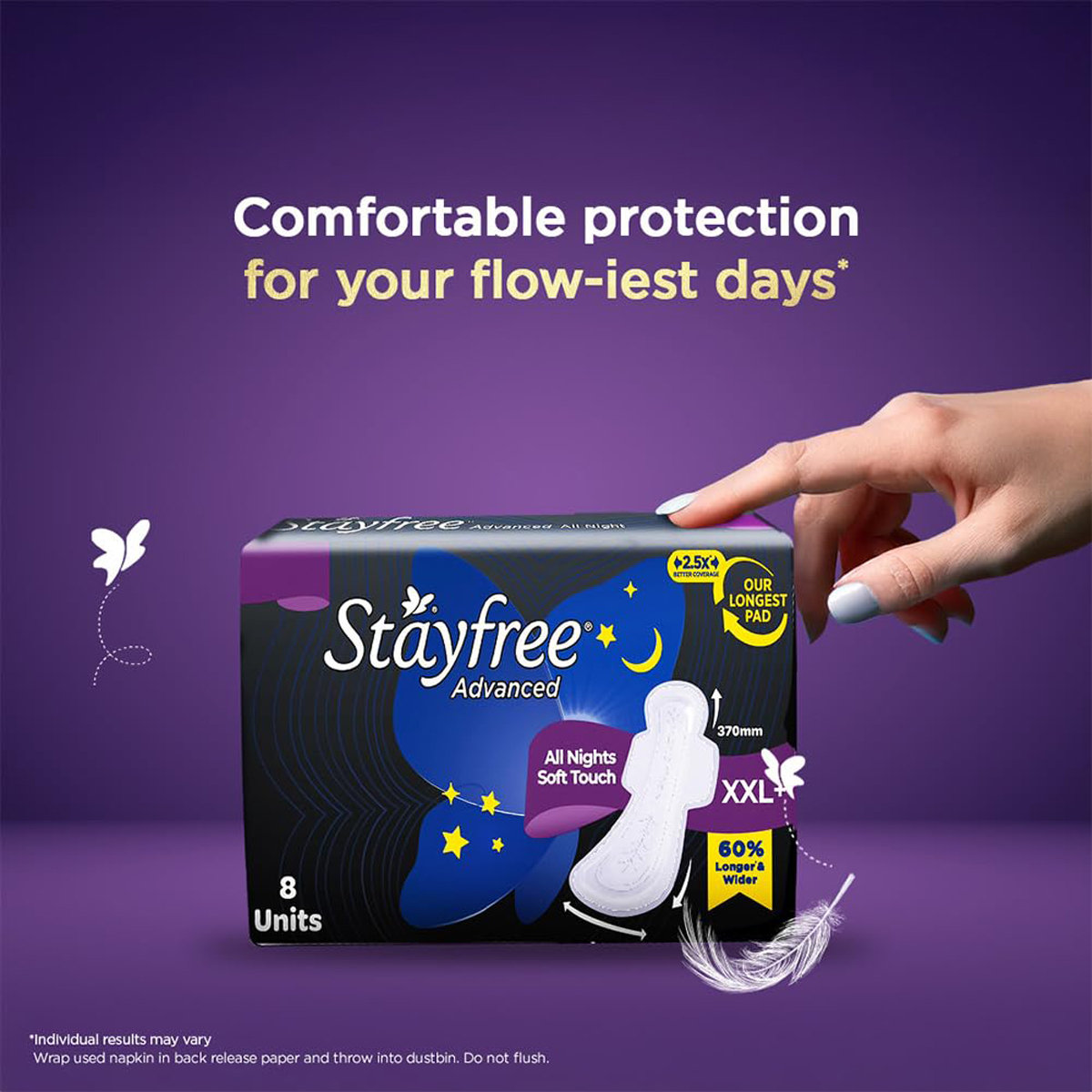 Stayfree Ultra Thin Advanced Sanitary Pads, 8 Count, Pack of 1 Stayfree Ultra Thin Advanced Sanitary Pads, 8 Count, Pack of 1