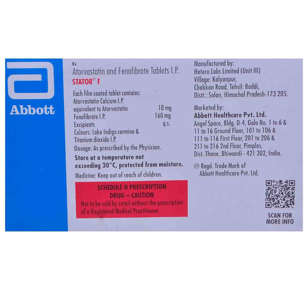 Stator F Tablet 15's Price, Uses, Side Effects, Composition Apollo