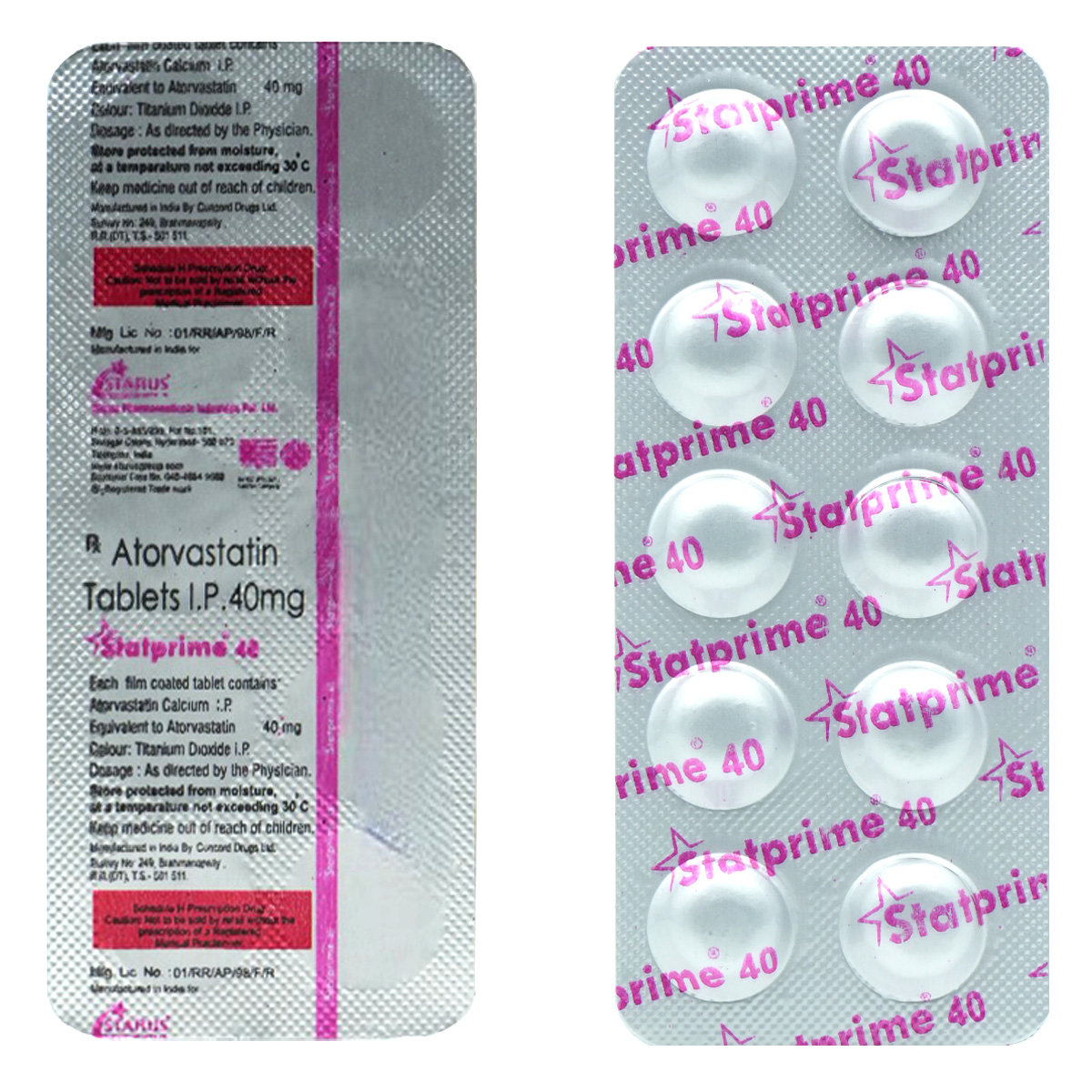 Statprime-40Mg Tablet 10'S, Pack of 10 TabletS Statprime-40Mg Tablet 10'S, Pack of 10 TabletS