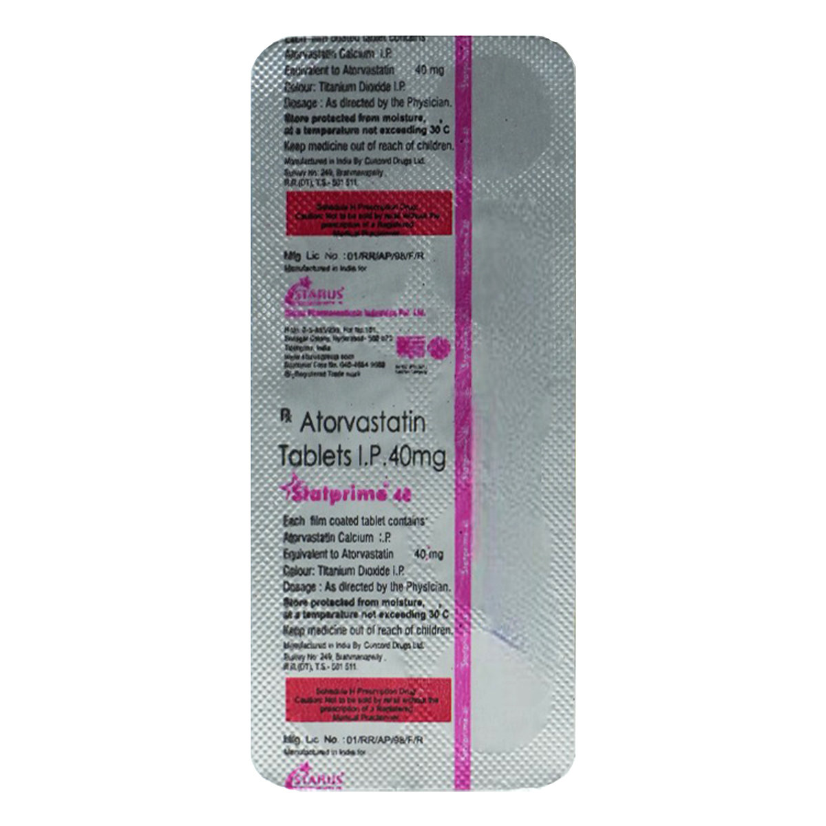 Statprime-40Mg Tablet 10'S, Pack of 10 TabletS Statprime-40Mg Tablet 10'S, Pack of 10 TabletS