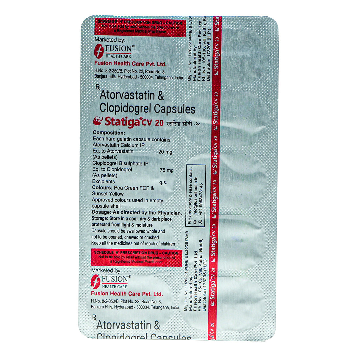Statiga CV 20 Capsule 10's, Pack of 10 CAPSULES Statiga CV 20 Capsule 10's, Pack of 10 CAPSULES
