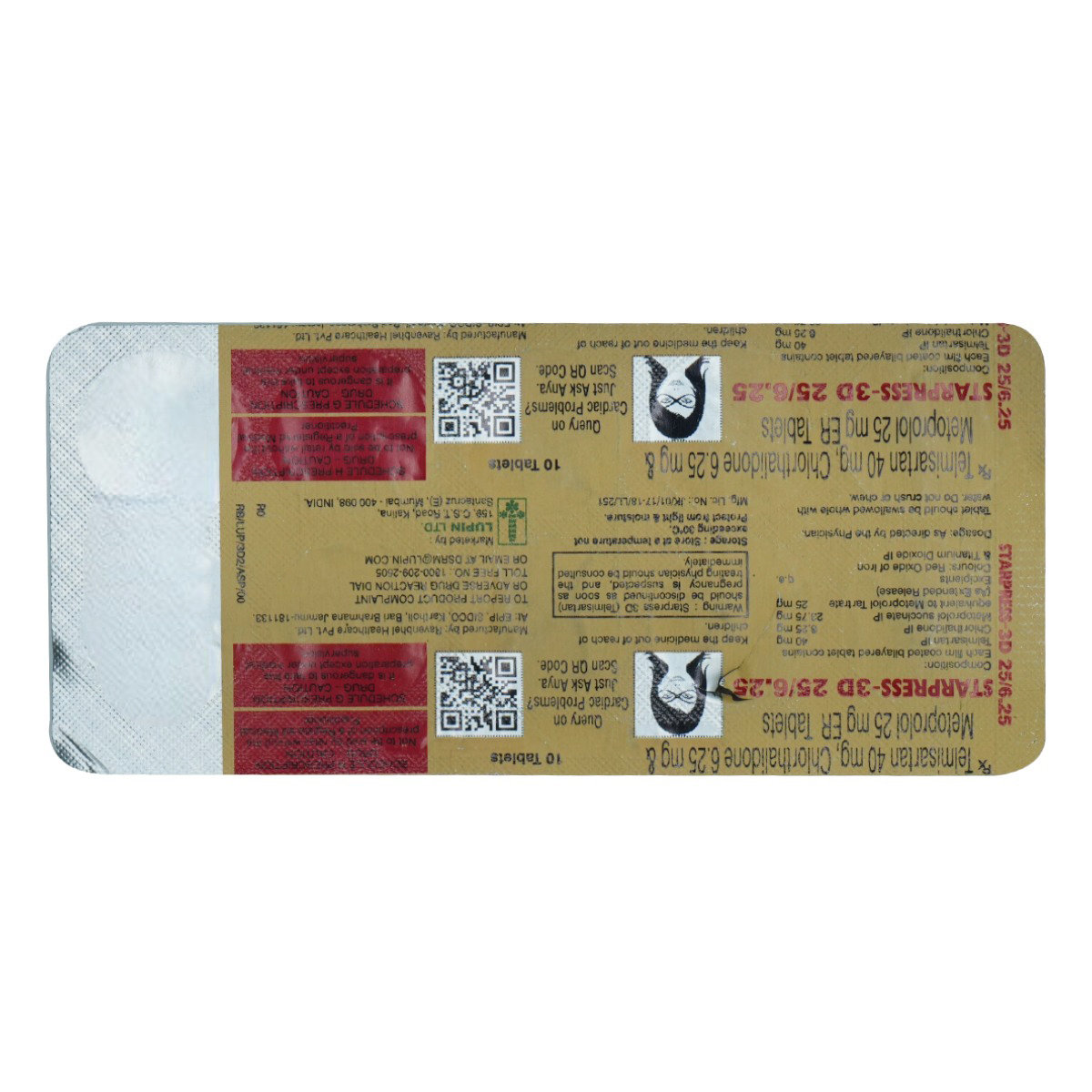 Starpress-3D 25/6.25 Tablet 10's, Pack of 10 TabletS Starpress-3D 25/6.25 Tablet 10's, Pack of 10 TabletS