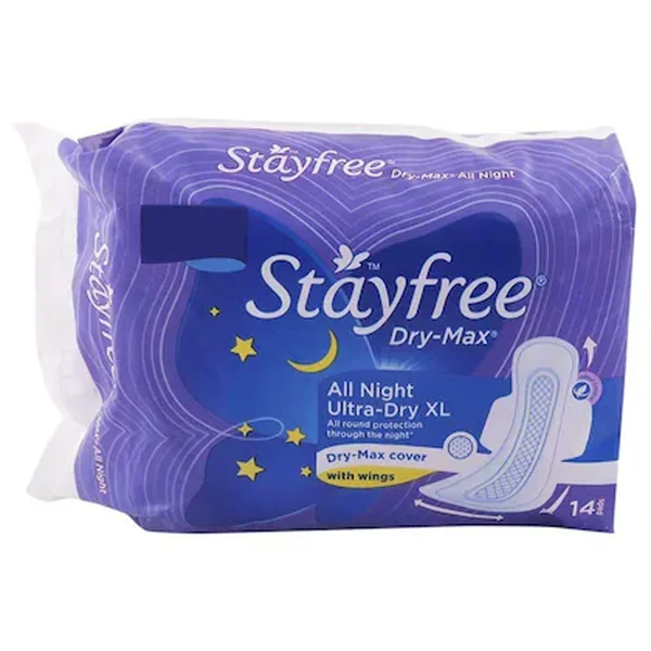 Stayfree Dry-Max Ultra Dry Sanitary Pads With Wings XL, 14 Count
