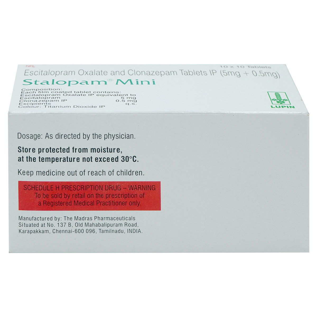 Stalopam Mini Tablet 10's, Pack of 10 TabletS Stalopam Mini Tablet 10's, Pack of 10 TabletS