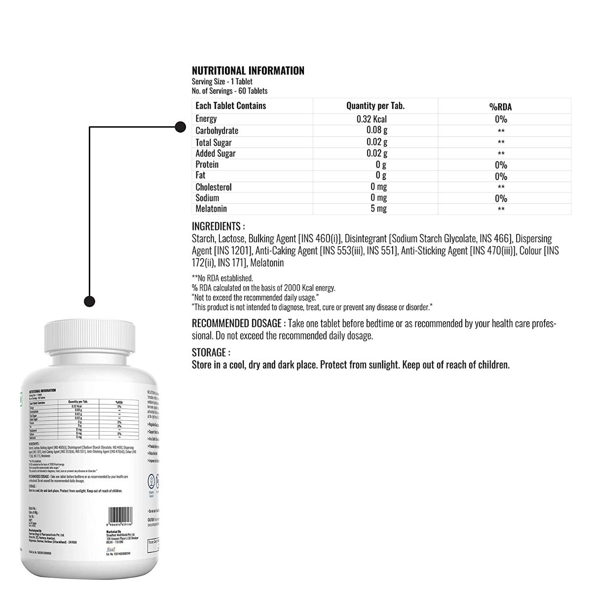 Steadfast Nutrition Melatonin Wellness, 60 Tablets, Pack of 1 Steadfast Nutrition Melatonin Wellness, 60 Tablets, Pack of 1