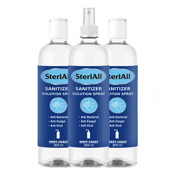 SteriAll Sanitizer Solution Spray, 200 ml (Pack of 3)
