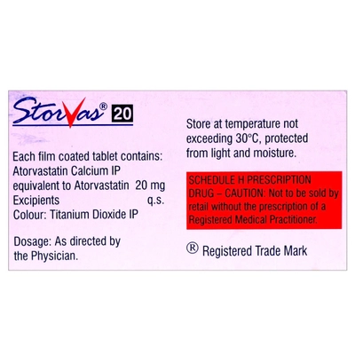 Storvas 20 Tablet 15's, Pack of 15 TABLETS