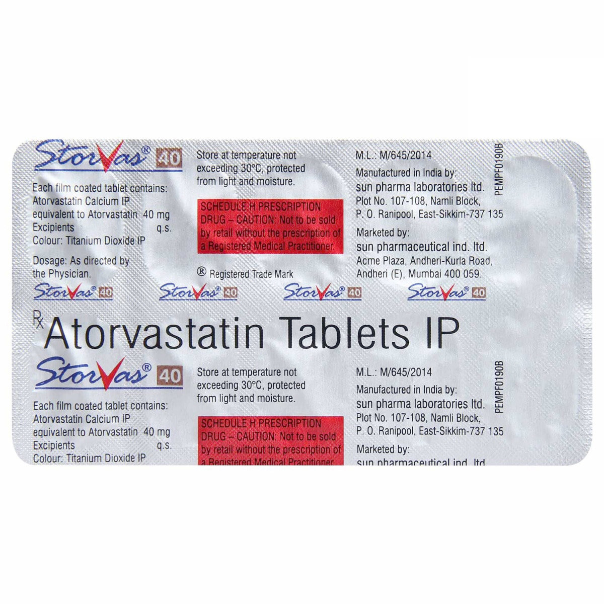 Storvas 40 Tablet 10's, Pack of 10 TABLETS Storvas 40 Tablet 10's, Pack of 10 TABLETS