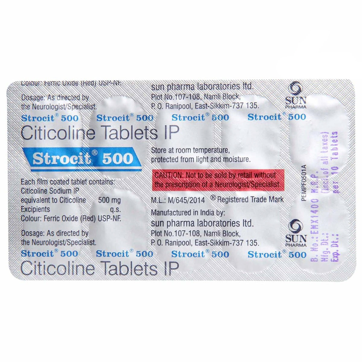 Strocit 500 Tablet 10's, Pack of 10 TABLETS Strocit 500 Tablet 10's, Pack of 10 TABLETS