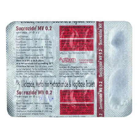 Sucrazide MV 0.2 Tablet 10's