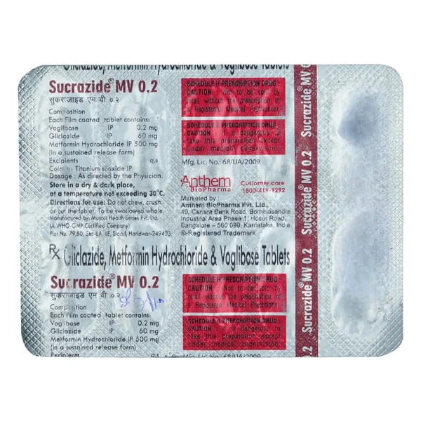 Sucrazide MV 0.2 Tablet 10's