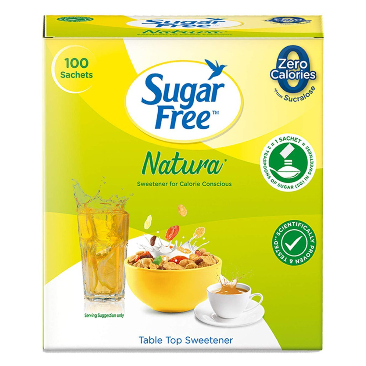 Sugar Free Natura Low Calorie Sweetener, 100 Pellets, Pack of 1 Sugar Free Natura Low Calorie Sweetener, 100 Pellets, Pack of 1