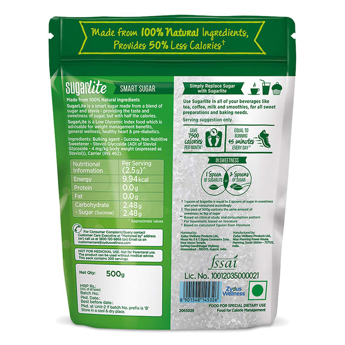 Sugarlite Sugar, 500 gm, Pack of 1 Sugarlite Sugar, 500 gm, Pack of 1