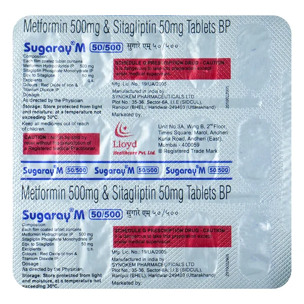 Sugaray M 50 mg/500 mg Tablet 15's
