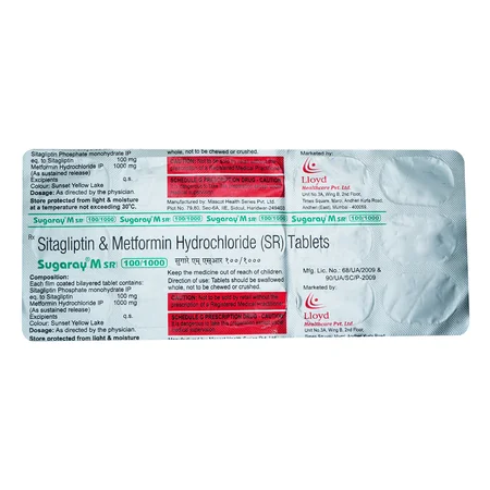 Sugaray M SR 100/1000 Tablet 15's