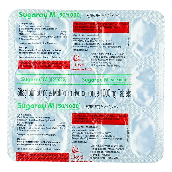 Sugaray M 50/1000 Tablet 15's