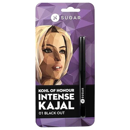 SUGAR Cosmetics Kohl Of Honour Intense Matte Kajal, 01 Black Out, 0.25 gm