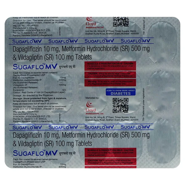 Sugaflo MV Tablet 15's, Pack of 15 TabletS