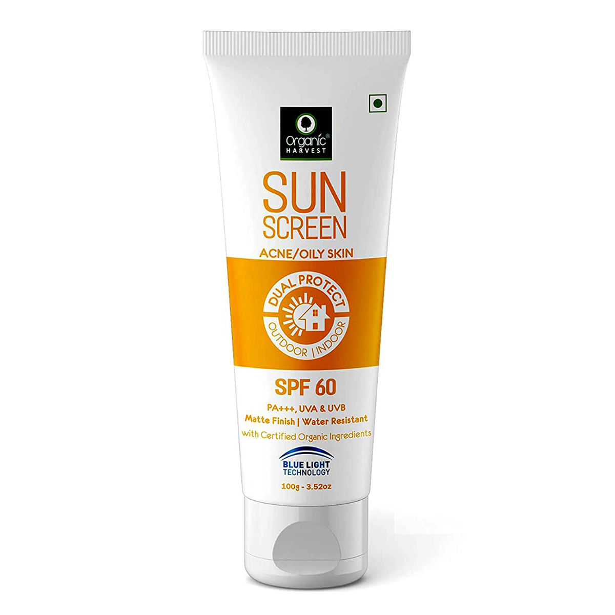 Buy Organic Harvest Sunscreen SPF 60 PA+++ UVA & UVB For Acne/Oily Skin, 100 gm Online