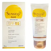 Sunstop Gold SPF 55 PA+++  Sunscreen Gel, 50 gm, Pack of 1