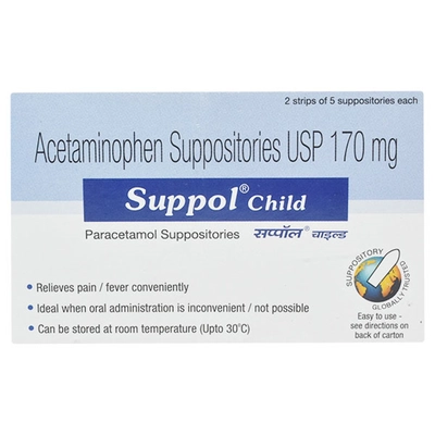 Suppol Child 170 mg Suppositories 5's, Pack of 5 SuppositoryS