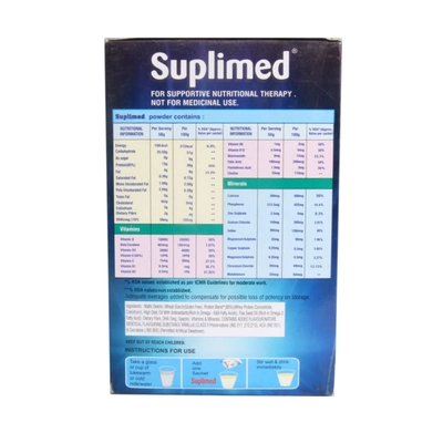 Suplimed S/F Vanilla Flav Sachet 50G, Pack of 1