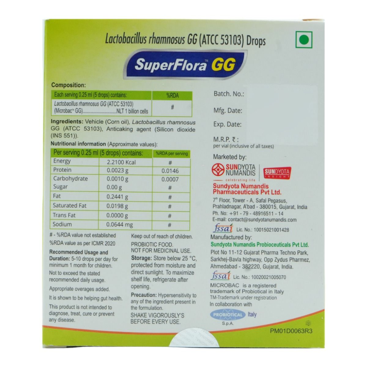 Superflora GG Drops 8 ml Price, Uses, Side Effects, Composition ...