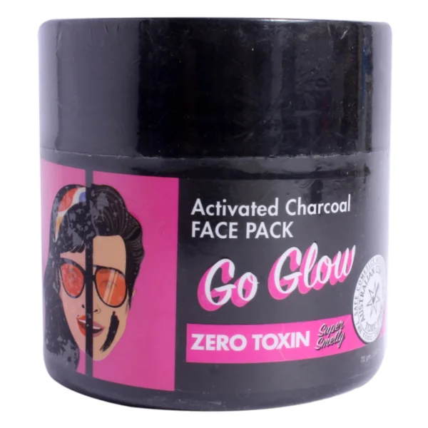 Super Smelly Go Glow Activated Charcoal Face Pack 70 gm | Deep Cleansing | Reduces Tan &amp; Dark Spots | Reduces Acne | For All Age Groups | For Men &amp; Women | For All Skin Type, Pack of 1