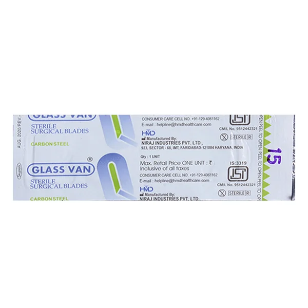 Glass Van Surgical Blade 15, 1 Count