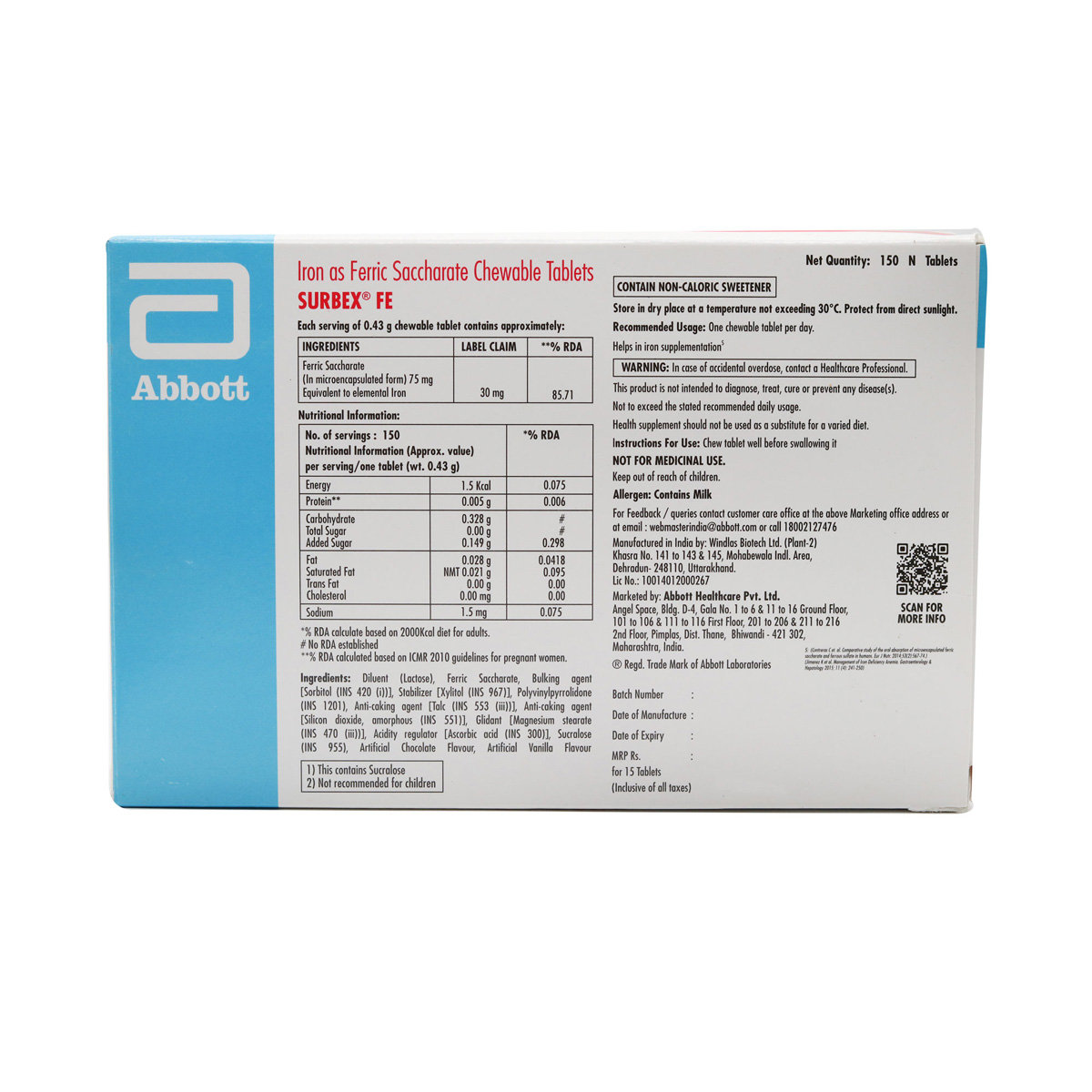 Surbex FE 30 Tablet 15's, Pack of 15 Surbex FE 30 Tablet 15's, Pack of 15