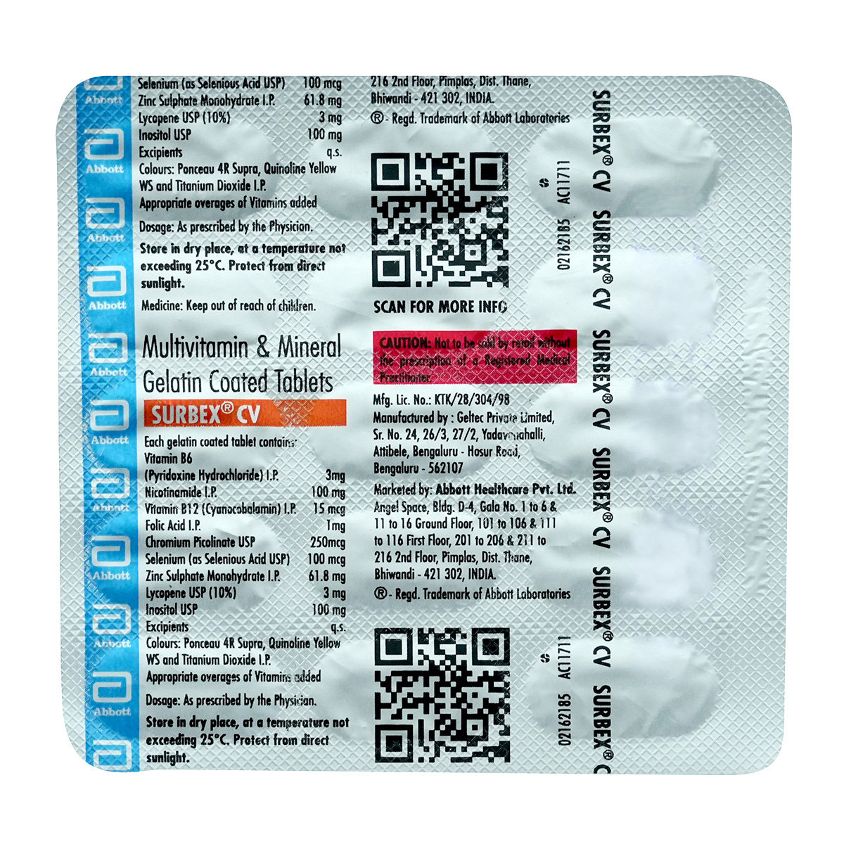 Surbex CV Tablet 15's, Pack of 15 Surbex CV Tablet 15's, Pack of 15