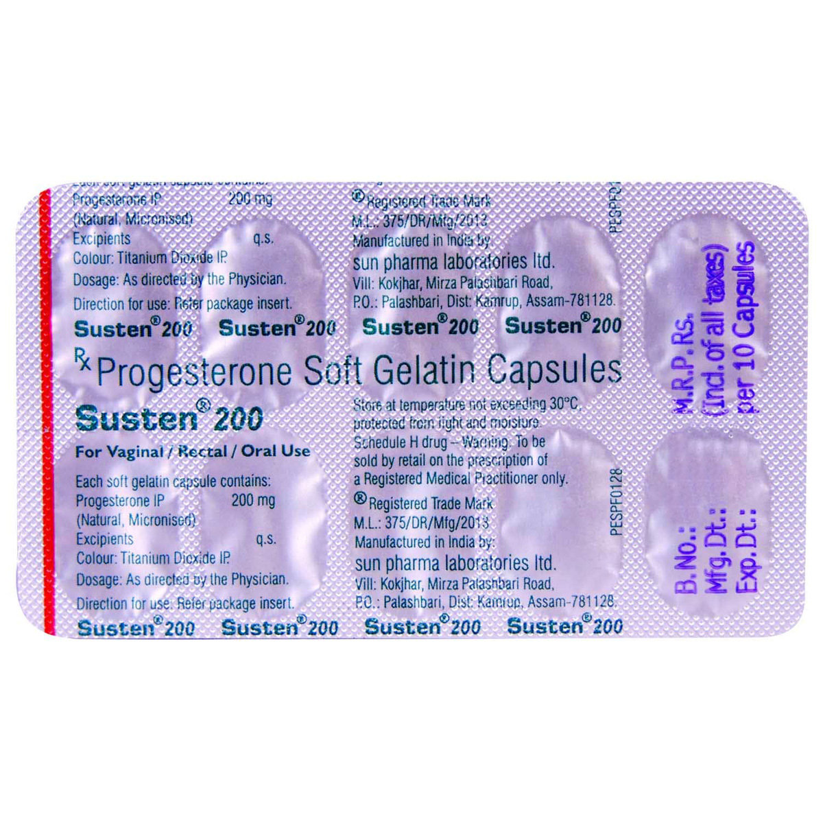 Susten 200 Capsule 10's, Pack of 10 CapsuleS Susten 200 Capsule 10's, Pack of 10 CapsuleS