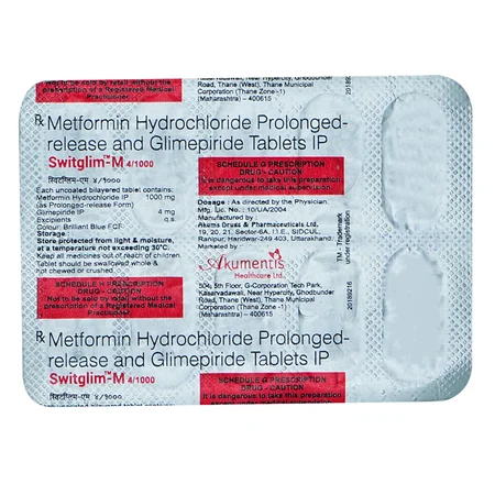 Switglim - M 4/1000 Tablet 10's