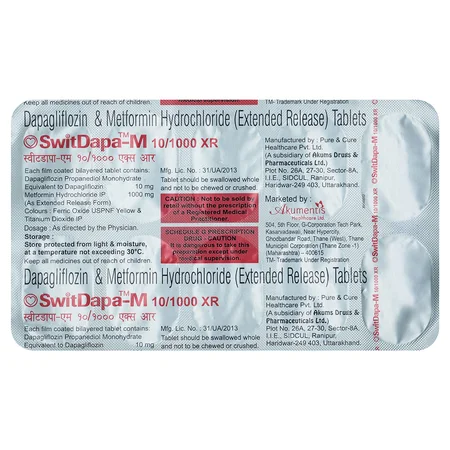 Switdapa-M 10/1000 XR Tablet 10's