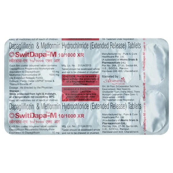 Switdapa-M 10/1000 XR Tablet 10's