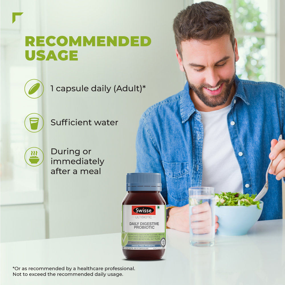 Swisse Ultibiotic Daily Digestive Probiotic, 30 Capsules, Pack of 1 Swisse Ultibiotic Daily Digestive Probiotic, 30 Capsules, Pack of 1