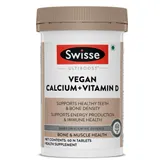 Swisse Ultiboost Vegan Calcium + Vitamin D, 60 Tablets, Pack of 1