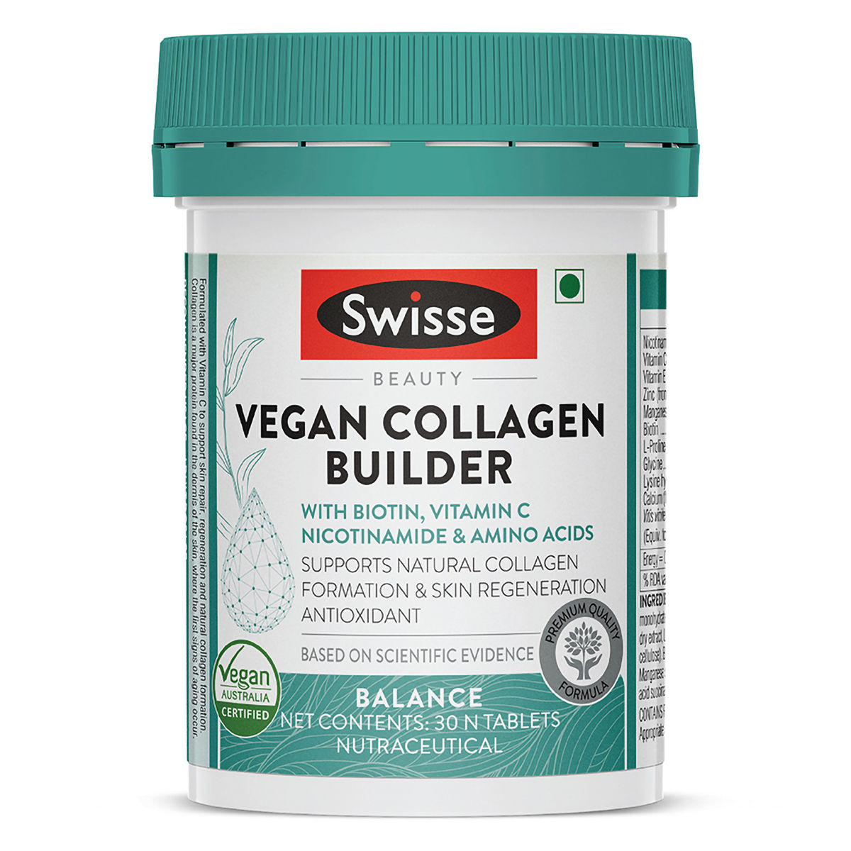 Buy Swisse Beauty Vegan Collagen Builder, 30 Tablets Online