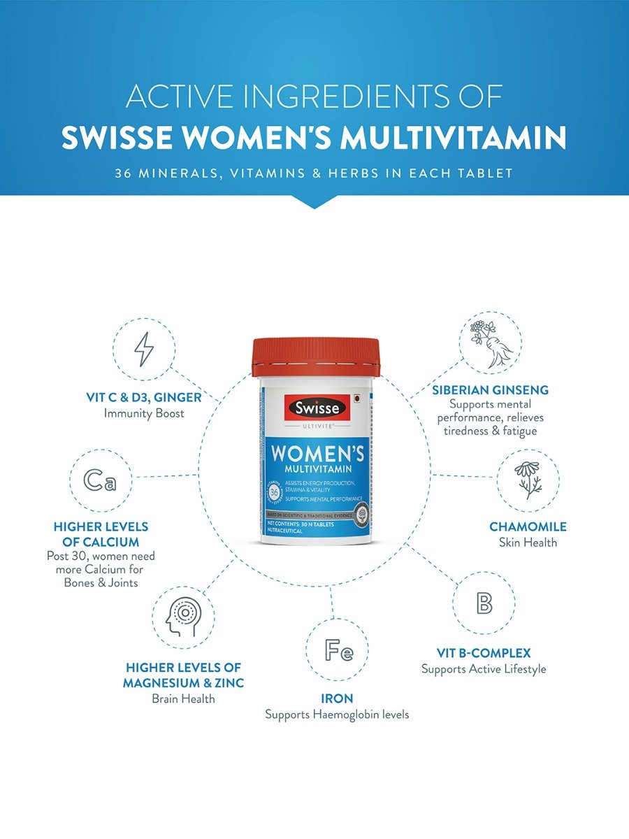 Swisse Ultivite Women's Multivitamin, 30 Tablet, Pack of 1 Swisse Ultivite Women's Multivitamin, 30 Tablet, Pack of 1